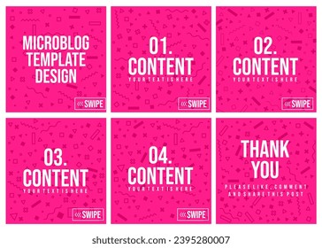 Pink microblog template design idea