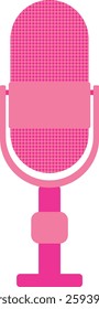 Pink microphone on a transparent background. Vector illustration, EPS 10.