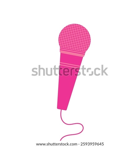 Pink microphone on a white background. Vector illustration, EPS 10.	