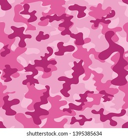 Pink military camouflage pattern, vector illustration. texture. Abstract Vector Military Background.