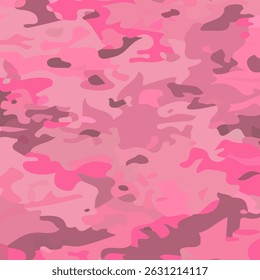 Pink military camouflage pattern. Vector. Background.