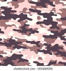 pink military camouflage. vector seamless print. army camouflage for clothing or printing