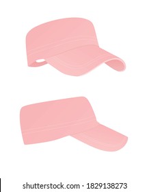 Pink military cap. vector illustration