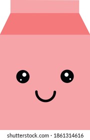 La caja de leche rosa sonrió.
