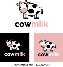 pink milk cow vector drawing
