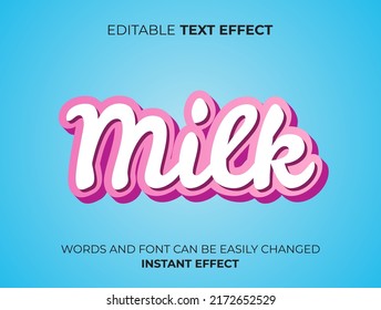 pink milk text effect typography	