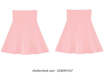 Pink mini skirt. vector illustration