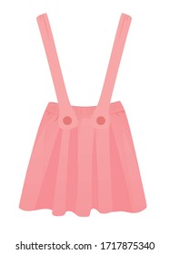 Pink mini strap skirt. vector illustration