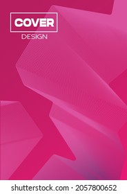 Plantilla de afiches dinámica mínima rosa. Ilustración vectorial de fondo de patrón abstracto de color brillante con textura de gradiente de línea para un diseño de cubierta dinámica mínimo. 
