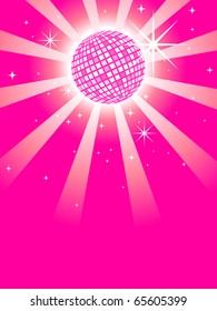 Pink Mirror Disco Ball