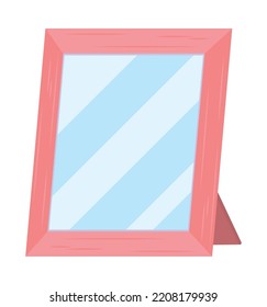 Pink Mirror Frame On White Background