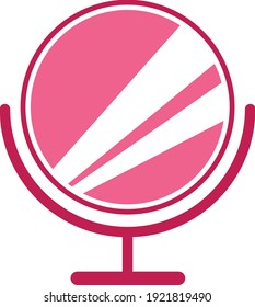 Pink mirror, illustration, vector on white background.