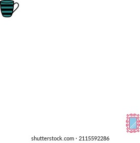 Pink mirror, illustration, vector on a white background.