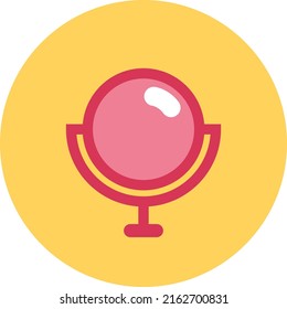 Espejo rosa, ilustración, vector sobre un fondo blanco.