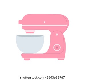 misturador rosa com boliche estilo plana ilustração