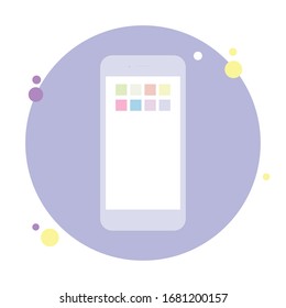 Pink Mobile Phone with purple cycle.