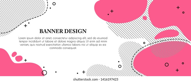 Pink modern abstract banner for website and business. Flat vector liquid form background, template with place for text. Clean cover concept for title.