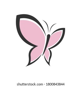 pink modern abstract beautiful butterfly vector illustration design	
