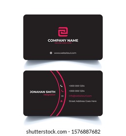 Pink modern creative business card and name card,horizontal simple clean template vector design, layout. - Vector