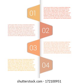 Pink modern Design Minimal style infographic template layout. Infographics, numbered banner, horizontal cutout lines, graphic or website layout vector with icons. 