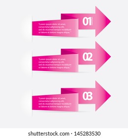 Pink modern Design template / can be used for infographics / numbered banners / horizontal cutout lines / graphic or website layout vector