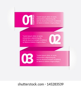 Pink modern Design template / can be used for infographics / numbered banners / horizontal cutout lines / graphic or website layout vector