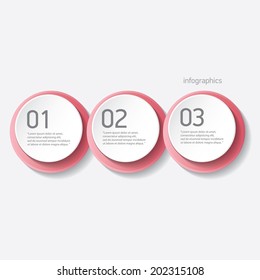 pink modern progress paper banners / can be used for infographics / numbered banners / horizontal cutout lines / graphic or website layout vector