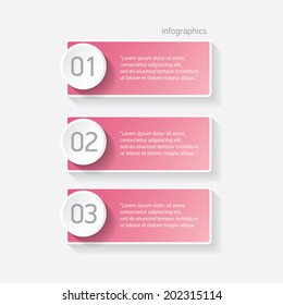 pink modern progress paper banners / can be used for infographics / numbered banners / horizontal cutout lines / graphic or website layout vector