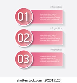 pink modern progress paper banners / can be used for infographics / numbered banners / horizontal cutout lines / graphic or website layout vector
