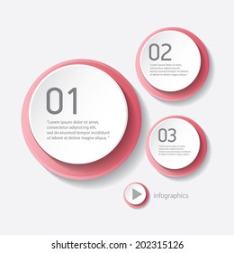 pink modern progress paper banners / can be used for infographics / numbered banners / horizontal cutout lines / graphic or website layout vector