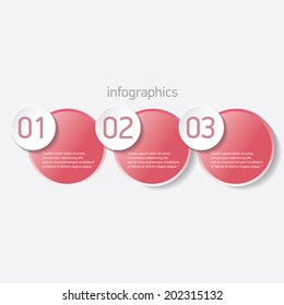 pink modern progress paper banners / can be used for infographics / numbered banners / horizontal cutout lines / graphic or website layout vector