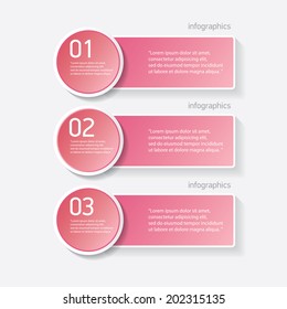 pink modern progress paper banners / can be used for infographics / numbered banners / horizontal cutout lines / graphic or website layout vector