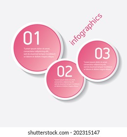 pink modern progress paper banners / can be used for infographics / numbered banners / horizontal cutout lines / graphic or website layout vector