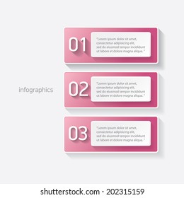 pink modern progress paper banners / can be used for infographics / numbered banners / horizontal cutout lines / graphic or website layout vector