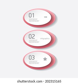 pink modern progress paper banners / can be used for infographics / numbered banners / horizontal cutout lines / graphic or website layout vector