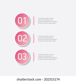 pink modern progress paper banners / can be used for infographics / numbered banners / horizontal cutout lines / graphic or website layout vector