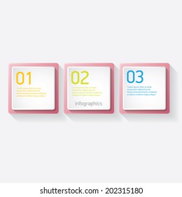 pink modern progress paper banners / can be used for infographics / numbered banners / horizontal cutout lines / graphic or website layout vector