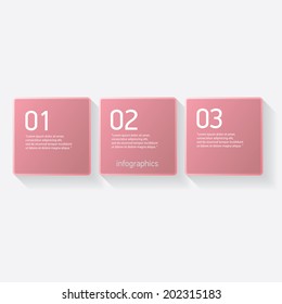pink modern progress paper banners / can be used for infographics / numbered banners / horizontal cutout lines / graphic or website layout vector