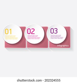 pink modern progress paper banners / can be used for infographics / numbered banners / horizontal cutout lines / graphic or website layout vector