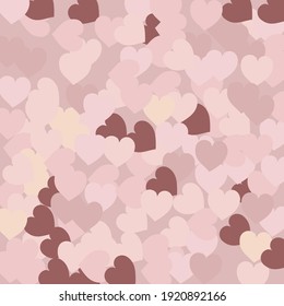 Fondo De Boda Romántica Rosa Moderna. Tejidos Ornamentales Pinky Ligeros Y Coloridos. Ilustración de Arte Pastel Multicolor Beige Saint Valentine. Los Corazones De Luz Colorida Aman El Estilo Vector Confetti.