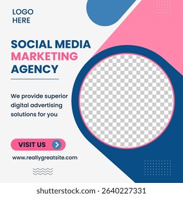 Pink Modern Social Media Marketing Agency Instagram Post