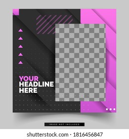 pink modern social media template 