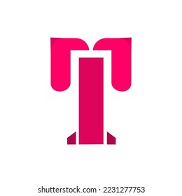 Pink Modern T Leaf simple
