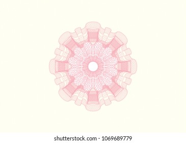 Pink money style emblem or rosette