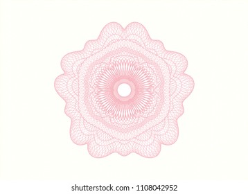 Pink money style emblem or rosette