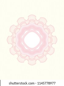 Pink money style emblem or rosette