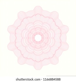Pink money style emblem or rosette