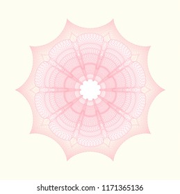Pink money style emblem or rosette
