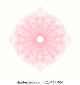 Pink money style emblem or rosette