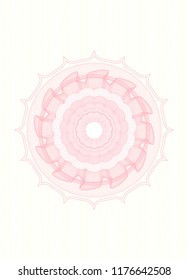 Pink money style emblem or rosette